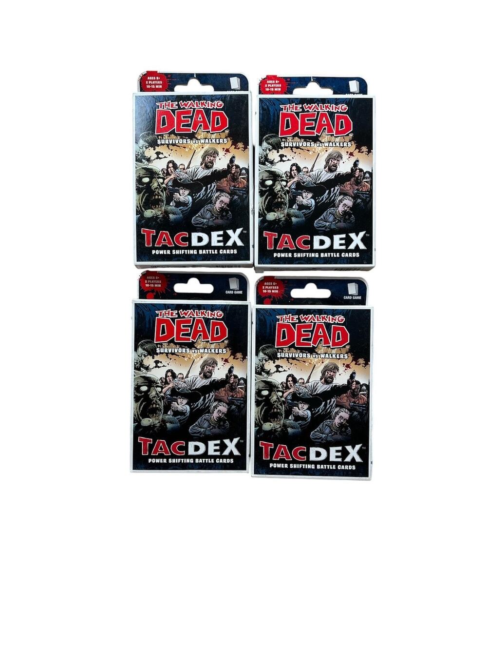 USAopoly The Walking Dead TacDex Card Game Lot 4 Survivors Vs Walkers 2014 8+